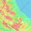 Topografische kaart Abruzzen, hoogte, reliëf