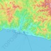 Topografische kaart Genua, hoogte, reliëf