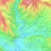 Topografische kaart Puente la Reina, reliëfkaart, hoogtekaart