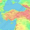 Topografische kaart Turkije, hoogte, reliëf