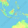 Topografische kaart Indonesië, hoogte, reliëf