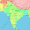 Topografische kaart India, hoogte, reliëf