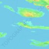 Topografische kaart Hvar, reliëfkaart, hoogtekaart