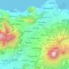 Topografische kaart Bondowoso, hoogte, reliëf