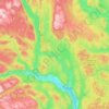 Topografische kaart Telemark, reliëfkaart, hoogtekaart