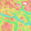Topografische kaart Telemark, reliëfkaart, hoogtekaart