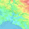 Topografische kaart Muzillac, reliëfkaart, hoogtekaart