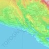 Topografische kaart Primorje-Gorski Kotar County, reliëfkaart, hoogtekaart