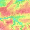 Topografische kaart Lannion, reliëfkaart, hoogtekaart