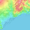 Topografische kaart Tarragona, reliëfkaart, hoogtekaart