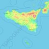Topografische kaart Sicilië, hoogte, reliëf
