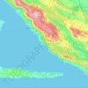 Topografische kaart Makarska Riviera, reliëfkaart, hoogtekaart