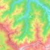 Topografische kaart Couflens, hoogte, reliëf