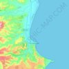 Topografische kaart Crotone, reliëfkaart, hoogtekaart