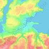 Topografische kaart Paimpol, reliëfkaart, hoogtekaart