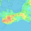 Topografische kaart Sarzeau, reliëfkaart, hoogtekaart