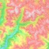 Topografische kaart la Vall de Boí, reliëfkaart, hoogtekaart