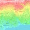 Topografische kaart Oshawa, reliëf, hoogte
