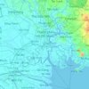 Topografische kaart Ho Chi Minhstad, hoogte, reliëf