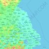 Topografische kaart Jiangsu, reliëfkaart, hoogtekaart
