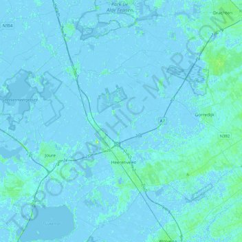 Topografische Kaart Heerenveen Hoogte Relief