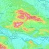 Topografische kaart Požega-Slavonia County, reliëfkaart, hoogtekaart