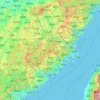 Topografische kaart Fujian, reliëfkaart, hoogtekaart