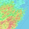 Topografische kaart Zhejiang, reliëfkaart, hoogtekaart