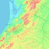 Topografische kaart Pedernales, reliëfkaart, hoogtekaart