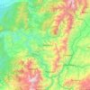Topografische kaart Cordillera, hoogte, reliëf
