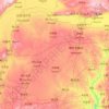 Topografische kaart Ордос / 鄂尔多斯市 / Ordos, hoogte, reliëf