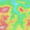 Topografische kaart Salvezines, hoogte, reliëf