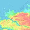 Topografische kaart Plouguerneau, reliëfkaart, hoogtekaart