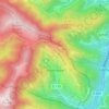 Topografische kaart Aspin-Aure, hoogte, reliëf