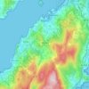 Topografische kaart Marín, reliëfkaart, hoogtekaart
