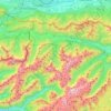 Topografische kaart Kranjska Gora, hoogte, reliëf