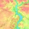 Topografische kaart Quimperlé, reliëfkaart, hoogtekaart