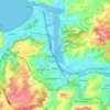 Topografische kaart Avilés, reliëfkaart, hoogtekaart