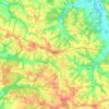 Topografische kaart Le Houga, hoogte, reliëf