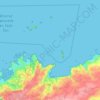 Topografische kaart Perros-Guirec, reliëfkaart, hoogtekaart