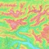 Topografische kaart Bovec, hoogte, reliëf