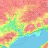 Topografische kaart Brest, reliëfkaart, hoogtekaart