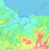 Topografische kaart Gijón, reliëfkaart, hoogtekaart