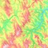 Topografische kaart Becerreá, reliëfkaart, hoogtekaart