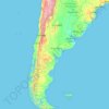 Topografische kaart Argentinië, hoogte, reliëf