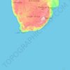 Topografische kaart Zuid-Afrika, hoogte, reliëf