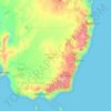 Topografische kaart New South Wales, hoogte, reliëf