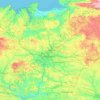 Topografische kaart Ille-et-Vilaine, reliëfkaart, hoogtekaart