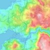 Topografische kaart Cabanas, reliëfkaart, hoogtekaart