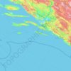 Topografische kaart Dubrovnik-Neretva County, reliëfkaart, hoogtekaart